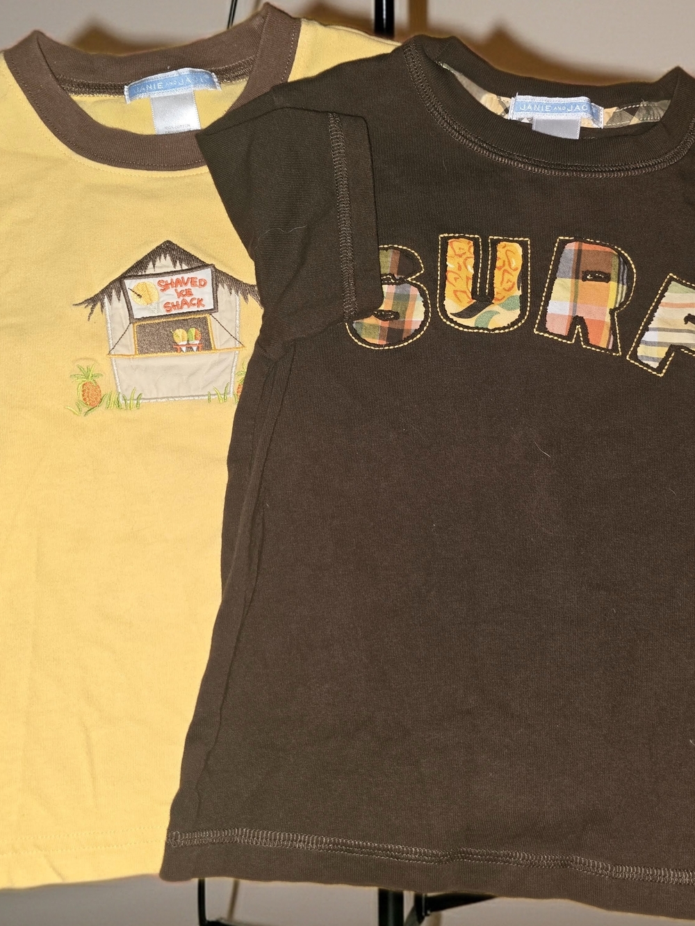 Janie and Jack Brown and Yellow Surf Graphic Tee Pair